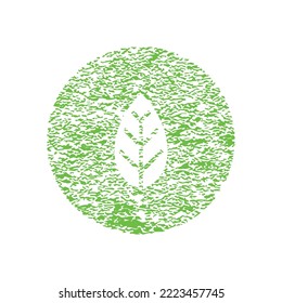 logotipo abstracto, artístico, circular de esbozo y hoja