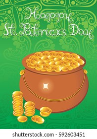 abstract artistic st patricks pot background vector illustration