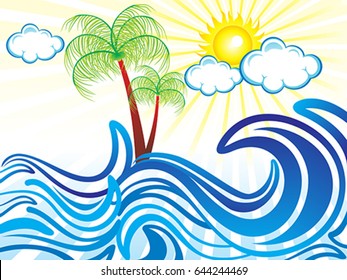 abstract artistic summer holiday background vector illustration