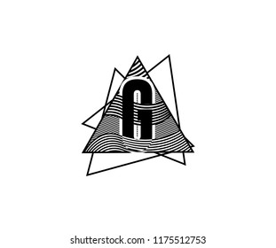 Abstract Artistic Triangle Striped Wave Letter G Monogram Logo
