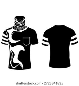 Abstraktes künstlerisches T-Shirt-Design mit fließenden organischen Formen und Taschen Detail Silhouette Vektorgrafik für moderne Bekleidung und Streetwear Mode Bekleidung Grafiken