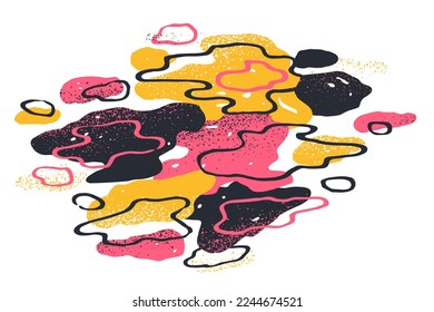 Abstract artistic vector background with hand drawn colorful elements, positive cute and funny, art style illustration for creative advertising or decoration.