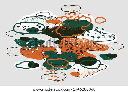 Abstract artistic vector background with hand drawn colorful elements, positive cute and funny, art style illustration for creative advertising or decoration.