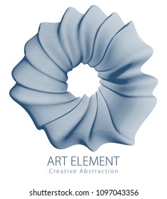 Abstract artistic vector flower line art, artistic linear design element isolated over white background.