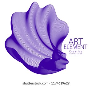 Abstrakte künstlerische Vektorgrafik, künstlerisch lineares Design-Element einzeln auf weißem Hintergrund.