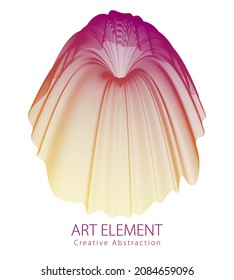 Abstract artistic vector flower line art, artistic linear design element isolated over white background.