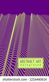 Abstract artistic vector linear background, straight rhythmic geometric 3d lines, textile fabric theme pattern.