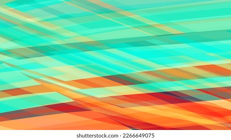 Abstract artistic vibrant background with bright turquoise and burning orange stripes. Vector graphic pattern by saturated colors