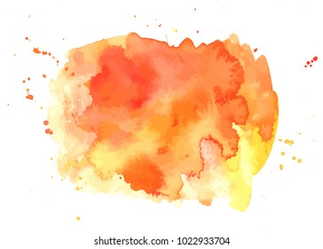 An abstract artistic vibrant orange watercolor background texture, scalable vector graphic with a place for text