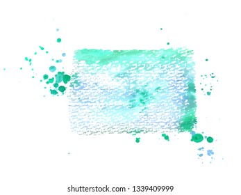 An abstract artistic vibrant teal blue watercolor background texture, scalable vector frame with a place for text or logo