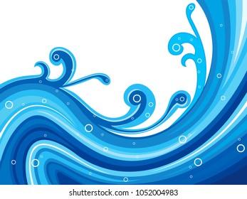 abstract artistic water wave vector illustration