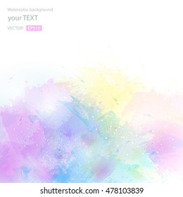 Abstract artistic watercolor splash background - Vector Illustration. Texture for print, wallpaper, invitation background, paper