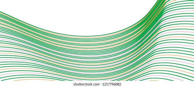 Abstract artistic wrapped lines vector illustration, Lights curves and waves against a white background with lines scratch.