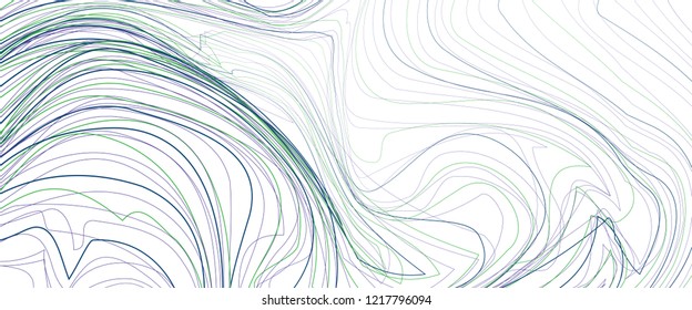 Abstract artistic wrapped lines vector illustration, Lights curves and waves against a white background with lines scratch.