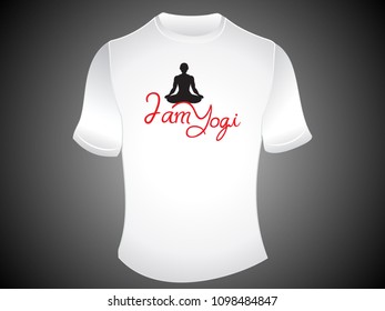 abstract artistic i am yogi tshirt vector illustration