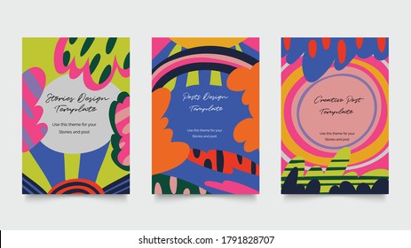 Abstract Arts 70s Cover Design Vector. Modern Art 1970s Graphics Design For Poster, Social Ads, Business Cards, Invitations,  Flyers And Brochures.