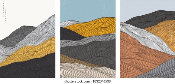 Abstract arts background with Art landscape vector. Natural mountain template illustration. 