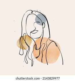 Antecedentes artísticos abstractos minimalistas creativos con caras y formas femeninas para la decoración de paredes. concepto femenino. pintura para postal, decoración de pared, impresión, tarjeta, papel pintado, fondo. diseño vectorial