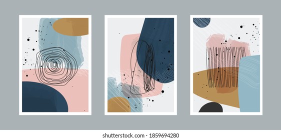 Abstract arts background with different shapes for wall decoration, postcard or brochure cover design. Vector illustrations design.