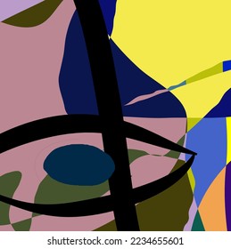 Abstract arts background with different shapes  pattern vector. Nice colorful with geometric template .Art elements with contemporary poster design.Hand Drawn . Trendy Graphic Design 