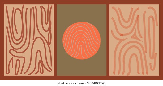 Resumen de fondo artístico con vector de línea y patrón floral. Elementos de pincel de arte con diseño de póster vintage.