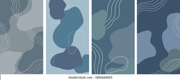 Antecedentes artísticos abstractos, perfectos para historias en medios sociales y conjunto de vectores creativos. Texturas dibujadas a mano para la decoración de paredes, invitación, tarjetas, pancartas y afiches.