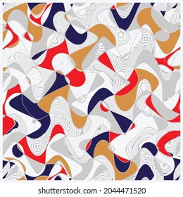 Abstract arts background wave  seamless pattern vector. Art landscape with geometric template Art elements with contemporary design.
