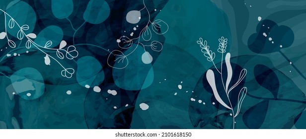 Abstract arts watercolor background. Vector design with floral, flower, leaves and watercolor brush texture. Creative art design for prints, wall art, home deco, wallpaper and cover template.