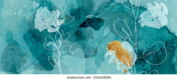 Abstract arts watercolor background. Vector design with floral, flower, leaves and watercolor brush texture. Creative art design for prints, wall art, home deco, wallpaper and cover template.