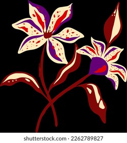 Abstract artsy flower vector illustration