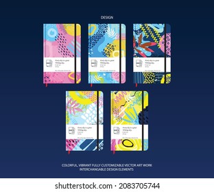 Abstract artwork diary cover design 