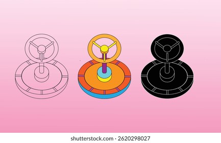 Abstract artwork featuring colorful gears in schematic variations against a gradient light pink backdrop. Ideal for concepts like innovation, mechanics, and creative design, enhancing presentations.