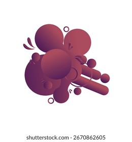 Abstract Artwork Featuring Interconnected Geometric Spheres in Gradient Dark Red Tones