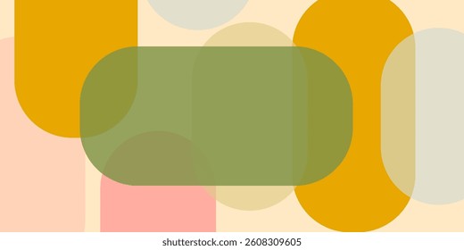 Abstract artwork featuring overlapping geometric shapes in soft pastel colors. The design creates a harmonious and calming visual effect, perfect for modern backgrounds.