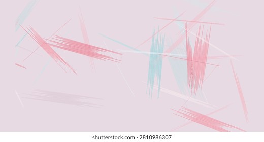 abstract artwork featuring soft pastel colored lines and geometric shapes with a modern artistic style on a light background