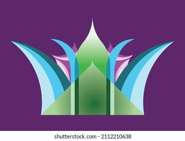 Abstract artwork with flat shapes and pointy edges