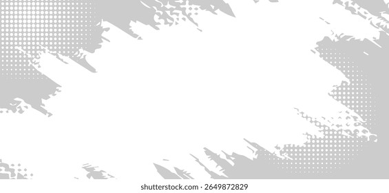 The abstract artwork uses gray and white tones. The design emphasizes natural and gentle lines and movements, creating a sense of calm and lightness.