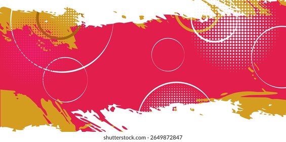 An abstract artwork using red and gold tones, enhanced with water droplets and lines that create a sense of vitality and playfulness.