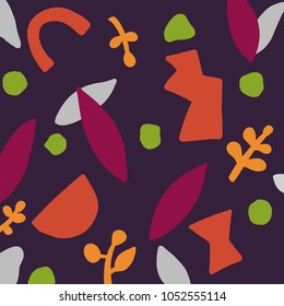 Abstract artwork, vector background with trendy hand drawn textures, colorful elements and shapes for your design, presentation, package, poster, decoration.