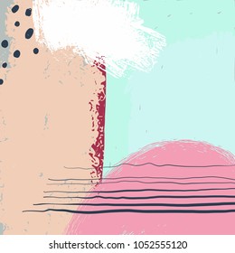 Abstract artwork, vector background with trendy hand drawn textures, colorful elements and shapes for your design, presentation, package, poster, decoration.