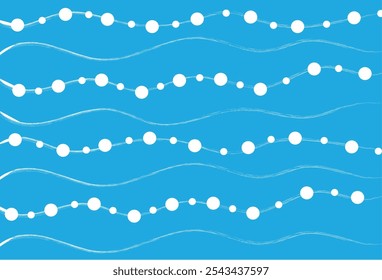 An abstract artwork of wavy lines with some bubbles on it. Great for scrapbook cards, web background, textile and home decor projects. Vector illustration.