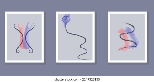 Abstract artworks drawing vector art on a blue background.