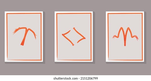 Abstract artworks drawing vector art on a red background.