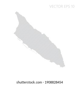 Abstract Aruba map with gray diagonal lines. Aruba stripes map. Vector illustration EPS10.