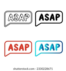 Abstract ASAP Message Silhouette Illustration, can be used for business designs, presentation designs or any suitable designs.