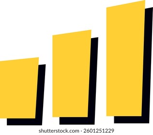 Abstract Ascending Bar Chart with Shadow Effect