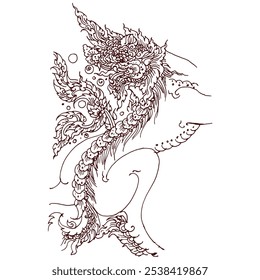 Abstract of Asia lion vector for illustration, card, decoration
