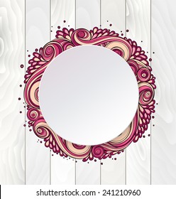 Abstract asian ethnic floral retro doodle background pattern in vector. Henna paisley mehndi doodles design tribal pattern on wood background. Easy editible.