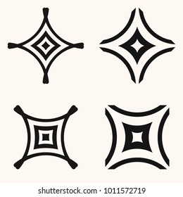Abstract Asian geometrical forms. The Japanese symmetric ornament on a light background. Vector illustration.