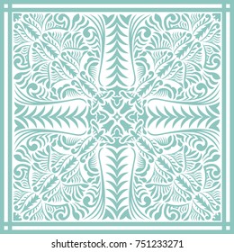 abstract asian green contemporary pattern on white